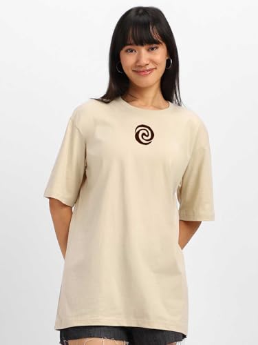 Image of JUNEBERRY 100% Pure Cotton Oversized Baggy Fit Official Disney Merchandise Cool & Goofy Graphic Printed T-Shirt for Women (Characters: Moana, Pooh & Lion King)