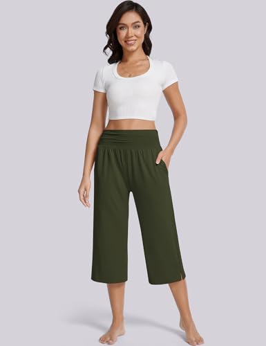 Image of UEU Women's Yoga Capri Pants Loose Soft Drawstring Workout Sweatpants