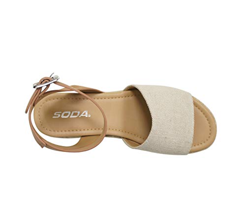 Image of Soda Topic Open Toe Buckle Ankle Strap Espadrilles Flatform Wedge Casual Sandal