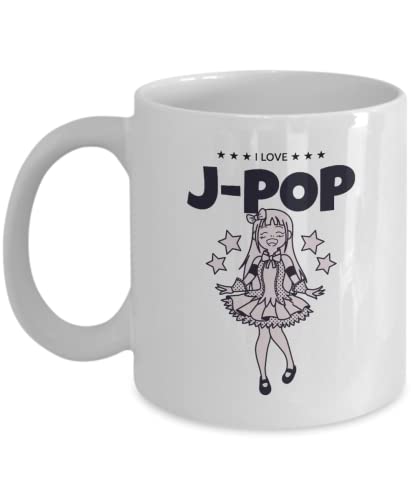 Mug I Love J-pop Gift For Her Girl Cute Japanese Pop Music Lover Female Singer Coffee Tea Cup 11 oz