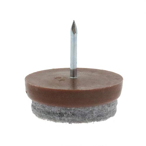 16 Pack Brown Felt Nail Glide, Nail in Chair Feet, Wooden Chair Leg Protectors, Furniture Feet Glides, Furniture Sliders for Wooden Floors, Glides for Furniture, Felt Grip