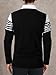 LUJENGEFA Long Sleeve Polo Shirts for Men Striped Casual Slim Fit Golf Polo Contrast Color Fall Winter Cotton T-Shirts Tops White+ Black L