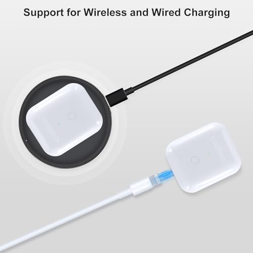 Image of Wireless Charging Case Replacement Compatible with AirPod 1st & 2nd Generation, Air Pod 1 2 Charger with Bluetooth Pairing Sync Button,No Earbuds