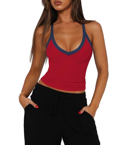 Womens Tank Tops Summer V Neck Workout Racerback Yoga Gym Tank Tops