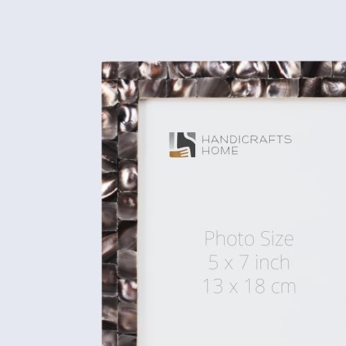Image of Handicrafts Home 5x7 Picture Frames Pack of 2 - Mother of Pearl Collection Handcrafted Photo Frames, Perfect for Wall & Tabletop Display, Ideal Home Decor Gift