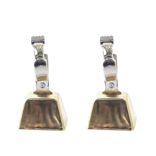 JCBIZ 2pcs Stainless Steel Fishing Bells Imitation Gold Square Fishing Alarm Bells