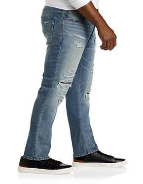 True Nation by DXL Men's Big and Tall Worn-in Rip and Repair Tapered-Fit Jeans3