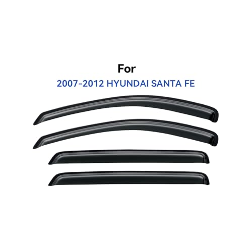 Image of Window Visors Rain Guards for 2007-2012 Hyundai Santa Fe, Out-Channel Window Vent Wind Deflectors Visors Shades for 07-12 Hyundai Santa Fe