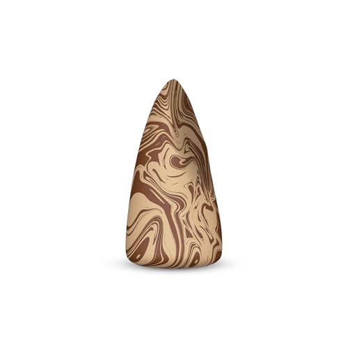 Image of MARY JO K HD Coverage Beauty Blender | Wedge-shaped Design for Even Blending | Semi-rounded Base + Top Hill Tip | Dry & Wet Use | For Full Face Professional Makeup | Available in 6 Colors | (Butter & Brown)
