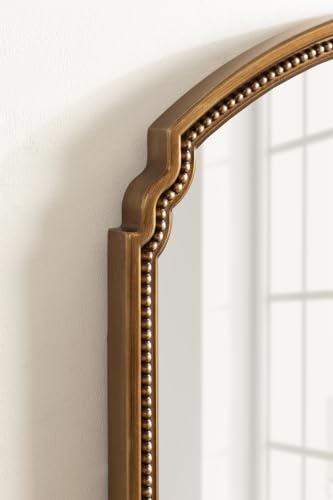 Image of Kate and Laurel Lockland Vintage Beaded Arch Wall Mirror, 24 x 36, Gold, Traditional Vintage Arched Bathroom Mirror for Over Sink for Use as Living Room Wall Decor