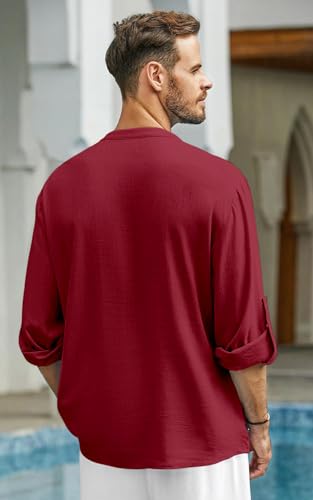 Image of Men's Solid Cotton Blend Regular Fit Mandarin /Chinese Collor Short Kurta for Men