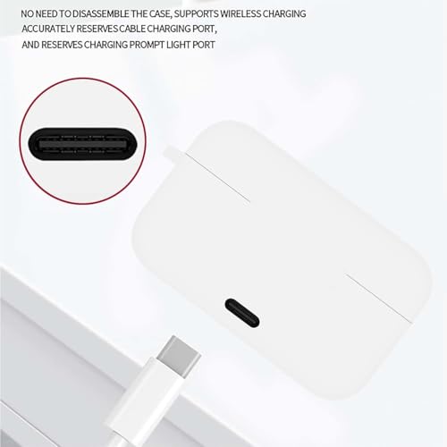 Image of Aniex Silicone Case Cover for realme Buds T500 Pro, Shockproof, Anti-Slip, Dustproof, Scratch Resistant, with Carabiner Hook, Full Body Protection (New White)