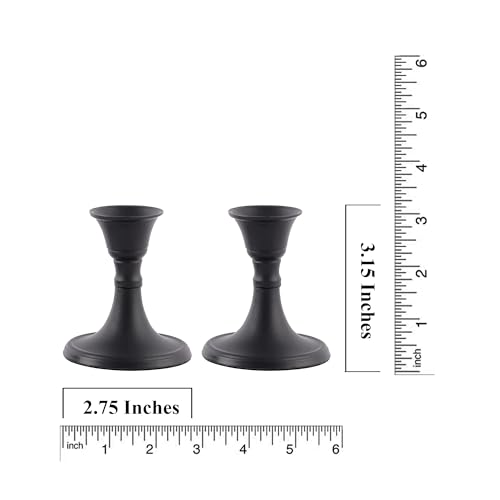 Rely+ MINI BLACK Candlestick Holders Set Of 2 Mini Stand Dinning Coffee Table Centerpiece Candle Holders Taper Candlesticks Holders Halloween Decor Home Candle Holder thumb #3