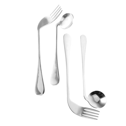 Homoyoyo 喫食補助にな曲がり角 製スプーンとフォーク点 軽量で手首負担軽減 高齢者や身体制限者向け食事用補助具