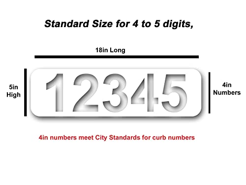 Curb N Sign Curbzee Address Number Stencil - Reusable & Durable Address Number Stencil For Spray Painting & Customizing Sidewalks, Mailboxes, Or Walls - Versatile Usage - Easy To Clean (18"L X 5"W) #TOP1