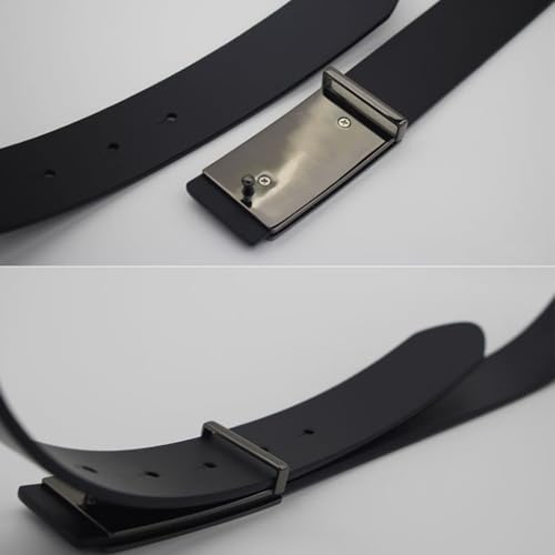 Men's Belt First Layer Cowhide Snap Buckle Through Dyed Leather Extended Suitable for Casual Business Gift 5