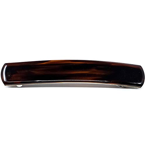 Camila Paris AD821 French Hair Barrettes Clips for Girls, Tortoise Shell Strong Hold Grip, No Slip and Durable Cellulose Styling Girls Hair Accessories for Women, Automatic Clasp, Made in France