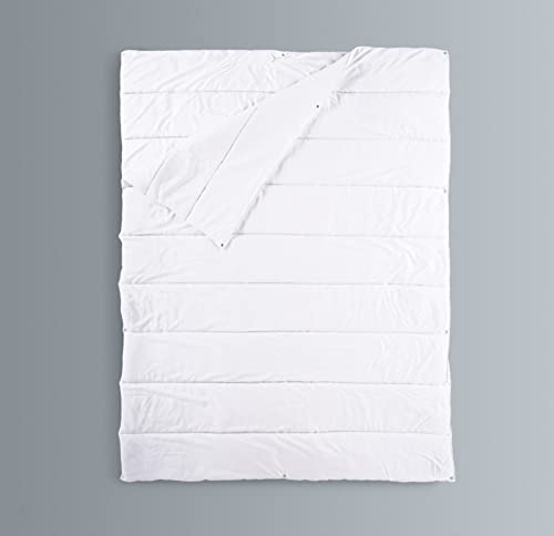 Kaliope Basic 4-Jahreszeiten Bettdecke | bestehend aus 2 zusammengeknöpften Steppdecken | Decke für Sommer und Winter | Made in EU | Ökotex 100 | weiß (135x200cm) Cover