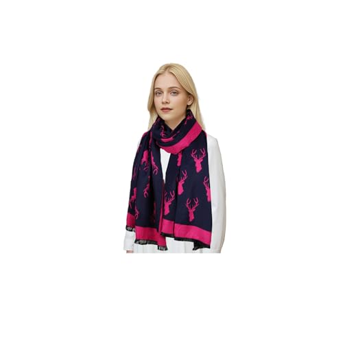 Sumato Scarf for Women Fall Winter Shawl Wraps Long Women Scarves Warm Soft Cashmere Feel Classic Elk Style