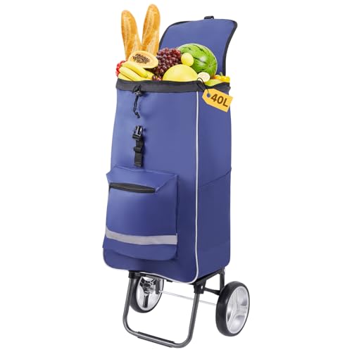 Carrito de la compra, carrito de compras con ruedas | Plegable Comida Utilidad Rolling Car,Accesorios para carro de mano para ahorrar espacio, bolsa de compras suave para paraguas