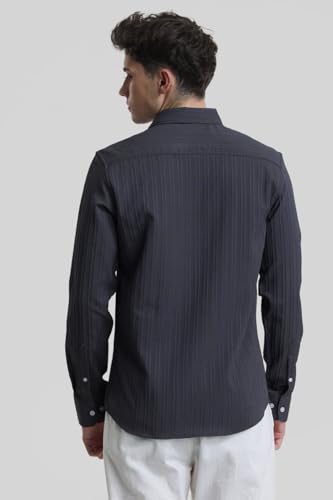 Image of SNITCH Charcoal Grey Stripes Shirts