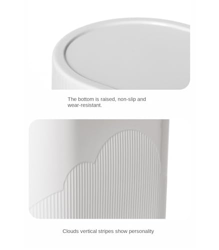 Caneca de basura plástica slim blanca para hogar miniatura 7