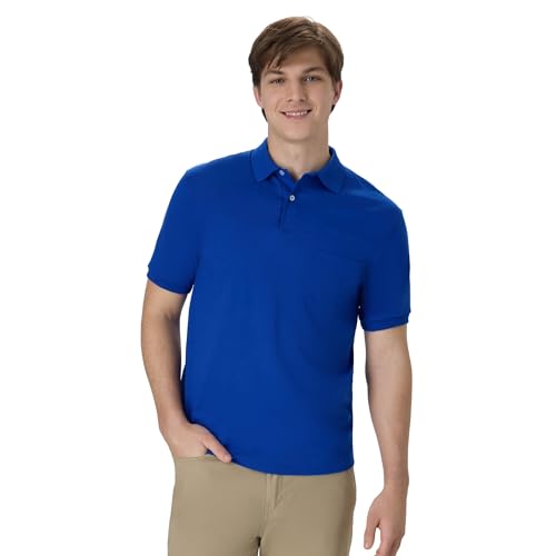 Hanes Men's Short-Sleeve Jersey Pocket Polo (Pack of 2), Deep Royal, XX-Large - image 2