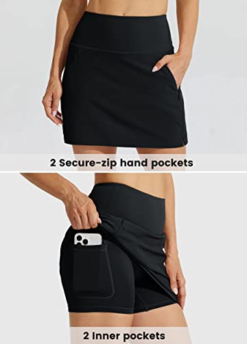 Willit Women's Golf Skirts Zipper Pockets High Waisted Stretchy Skorts Quick Dry Athletic Tennis Casual Skorts3