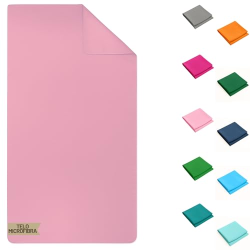 SONIT - Telo Mare Microfibra - Telo Mare e Palestra Ultra Leggero Asciugatura Rapida - Asciugamano Microfibra per Spiaggia, Sport e Viaggi 90x160 cm - Rosa