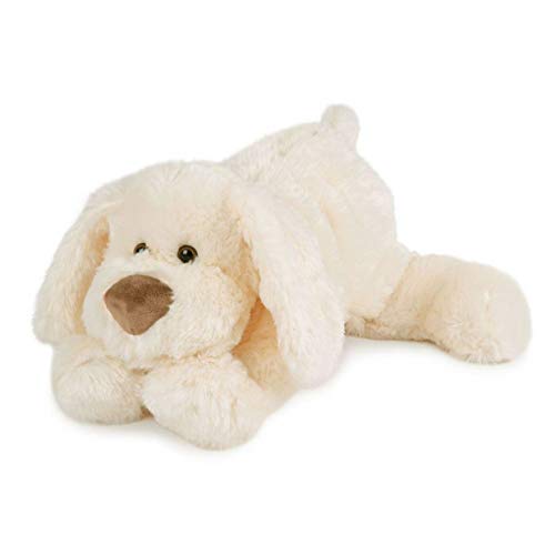 HISTOIRE D'OURS - Peluche Chien Cookie - 40 cm - Blanc - Collection La Ferme - Peluche à l'Air Malicieux, Grosse Truffe et Pelage Soyeux - Idée Cadeau pour...