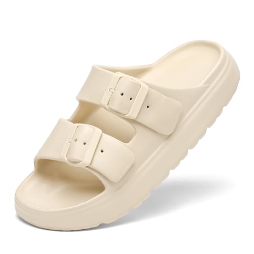 Image of TIKVAW Women's Platform & Wedge Sandals with Arch Support for Woman Slides Comfort Lightweight Outdoor Slippers Ultra Cushion