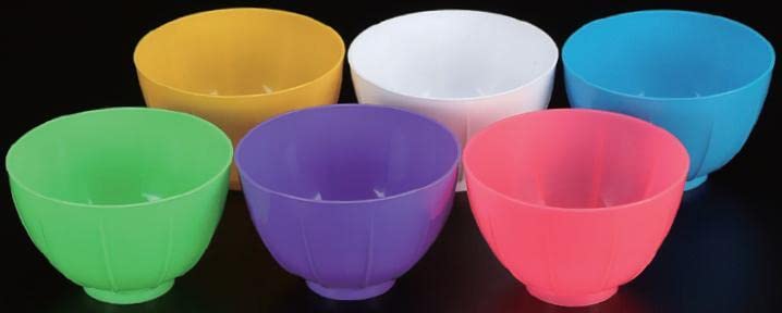 AmeriCan Goods 6 Pcs Dental Lab Mixing Bowls for Alginate Impression Materials, 6 Assorted Collor (907DMB)