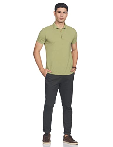 Image of Marks & Spencer Mens Solid Mid Rise Slim Fit Chinos