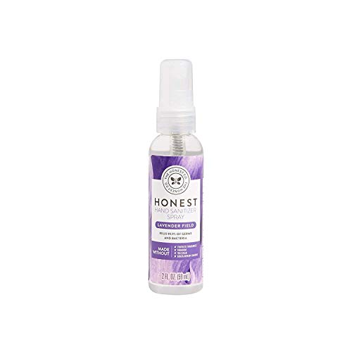 Image of The Honest Company Plant-Based Hand Sanitizer Spray | Kills 99.9% of Germs | Hypoallergenic, Quick-Drying + Moisturizing | Lavender Field, 2 fl oz