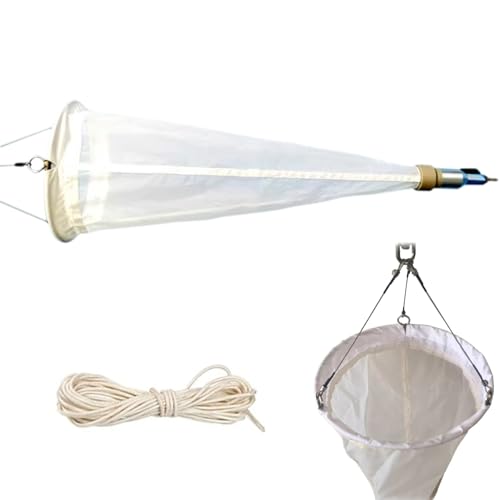 ERRULAN Plankton Net Size 50 Cm Diameter 20 Cm Size, 64/112 Micron Opening, 13/25# Fine Plankton Sampling Net, 200/125 Mesh Thickened Experimental Nylon for Collecting phytoplankton(125 Mesh)