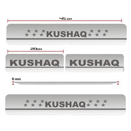 Image of AC Door Sill /Foot Step Stainless Steel Scuff Plate Plates Compatible with Skoda Kushaq (Set of 4 Pcs) (Set of 4 Pcs)