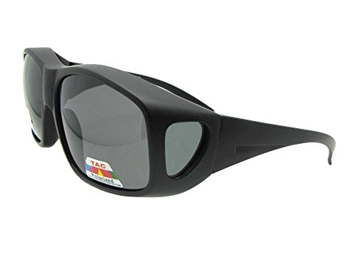 Extra Large Wrap Around Polarized Fit Over Sunglasses for Men UV Protection - Sunglasses Over Glasses Side Shields F194