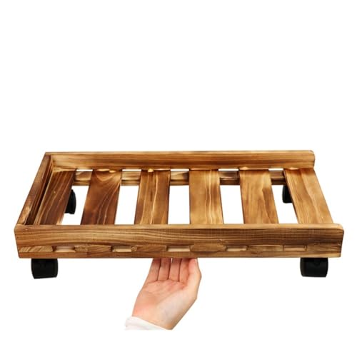 Soporte de CPU móvil de madera con ruedas, base para torre con disipación de calor y ruedas giratorias Natural miniatura 3