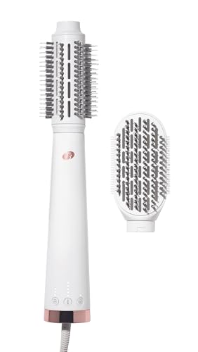 'T3 AireBrush Duo Interchangeable Hot Air Blow Dry Brush with Two Attachments � Includes 15 Heat and Speed Combinations, T3 IonFlow Technology, Volume Booster Switch, Lock-in Cool Shot'