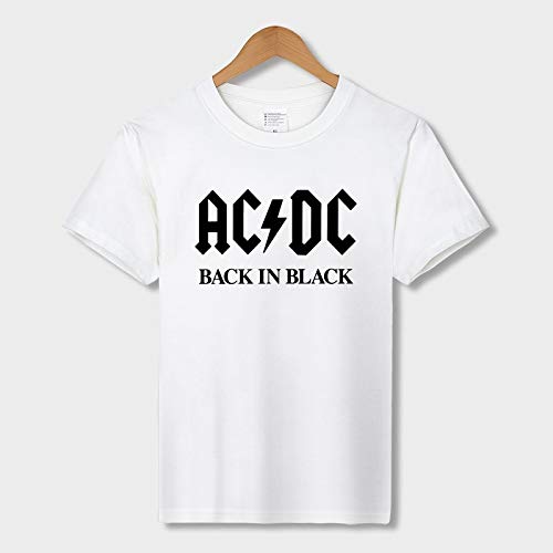 INSTO Camiseta Moda 3D Impresión Corto Manga Tee ACDC Rock Impreso Camiseta Unisexo Grande Tamaño Suelto / A1 / XXL