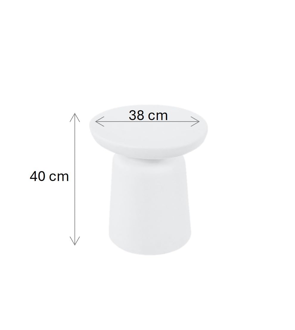 Kloris Tavolino Sgabello basso bianco in polietilene per interni ed esterni h 40 cm diametro 38 cm. Made in Italy.