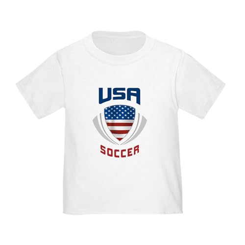CafePress Soccer Crest USA Blue Toddler T Shirt Toddler Graphic Tee, 100% Cotton