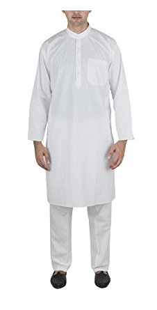 Men's White Pure Cotton Kurta Pyjama Set-image-24