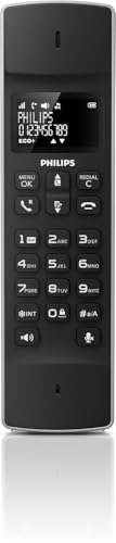 PHILIPS Téléphone sans Fil Linea M4501B/01 Simple - Écran de 1'6 Pouces - Répertoire Téléphonique - Reconnaissance des Numéros - Large Gamme - Noir