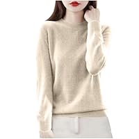 Sweaters for Women, Winter Clothes for Women, Womens Cashmere Sweaters Fashion Pullover Knit Tops Casual Crewneck Lightweight Long Sleeve 2025 Comfy Clothes Sweater A03 Beige,M