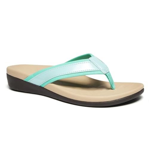Image of MEGNYA Womens Orthotic Flip Flops, Plantar Fasciitis Sandals for Flat Feet with Arch Support Thong Style Flip Flops, Comfortable Walking Sandals for Beach, Vacation
