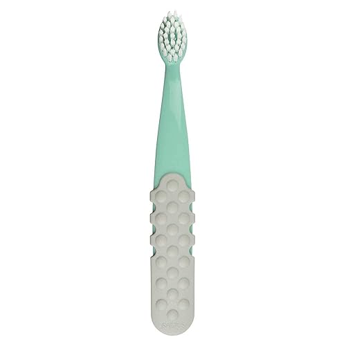 RADIUS Totz Plus Brush Kids Toothbrush Silky Soft BPA Free ADA Accepted Designed for Delicate Teeth & Gums for Children 3 Years & Up - MintCoolGrey