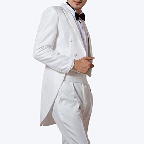 Maiyifu-GJ Men's 2 Piece Tuxedo Jacket Set Slim Fit Tailcoat Blazer & Pants Swallowtail Dinner Party Wedding Tux Dress Coat4