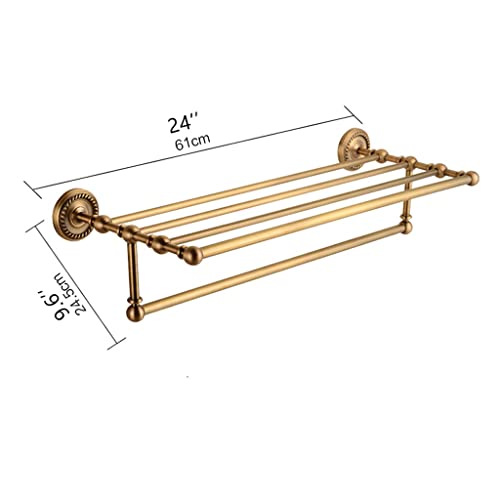 Rack de serviette de bain en laiton avec support mural de rangement - 7