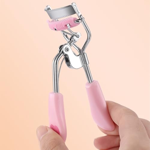 Stainless Steel Eyelash Curler with Built-in Comb Pinch Pain-Free Suitable for Any Eye Shapes and Sizes, with 5 Silicone Refill Pads (Light Pink) - Image 6